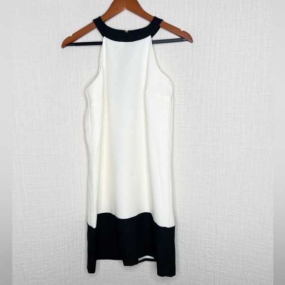 Megan Masters black and cream racer back dress size 4 - Picture 1 of 8
